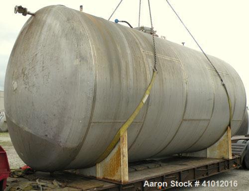 Used Clawson Tank Company Pressure Tank, 12,000 Gallon, 304L Stainless Steel, Horizontal.  125-1/2" diameter x 222" straight side, dished heads. Internal rated 20 psi at 100 deg F, and -20 deg F at 2...