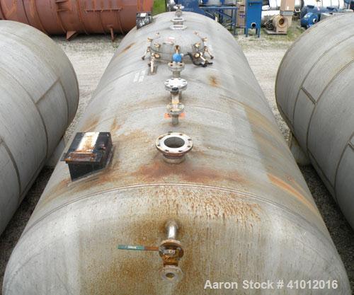 Used Clawson Tank Company Pressure Tank, 12,000 Gallon, 304L Stainless Steel, Horizontal.  125-1/2" diameter x 222" straight side, dished heads. Internal rated 20 psi at 100 deg F, and -20 deg F at 2...