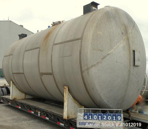 Used Clawson Tank Company Pressure Tank, 12,000 Gallon, 304L Stainless Steel, Horizontal.  125-1/2" diameter x 222" straight side, dished heads. Internal rated 20 psi at 100 deg F, and -20 deg F at 2...