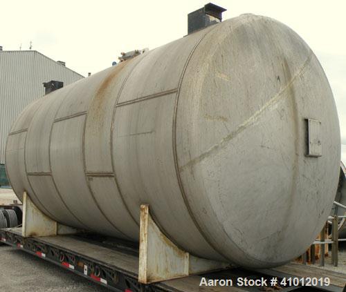 Used Clawson Tank Company Pressure Tank, 12,000 Gallon, 304L Stainless Steel, Horizontal.  125-1/2" diameter x 222" straight side, dished heads. Internal rated 20 psi at 100 deg F, and -20 deg F at 2...