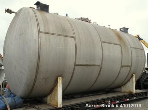 Used Clawson Tank Company Pressure Tank, 12,000 Gallon, 304L Stainless Steel, Horizontal.  125-1/2" diameter x 222" straight side, dished heads. Internal rated 20 psi at 100 deg F, and -20 deg F at 2...