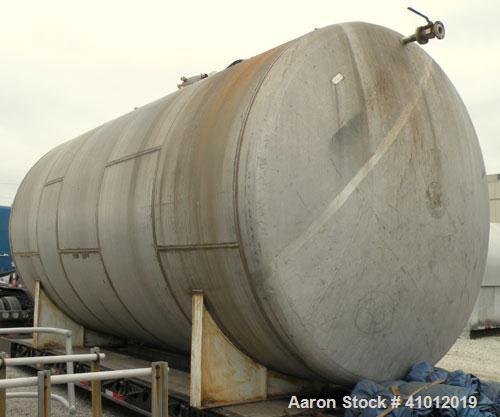 Used Clawson Tank Company Pressure Tank, 12,000 Gallon, 304L Stainless Steel, Horizontal.  125-1/2" diameter x 222" straight side, dished heads. Internal rated 20 psi at 100 deg F, and -20 deg F at 2...