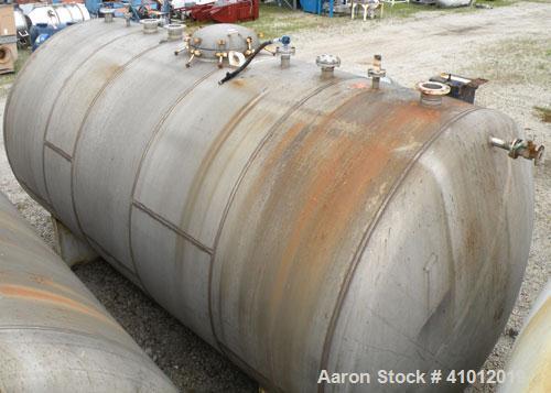 Used Clawson Tank Company Pressure Tank, 12,000 Gallon, 304L Stainless Steel, Horizontal.  125-1/2" diameter x 222" straight side, dished heads. Internal rated 20 psi at 100 deg F, and -20 deg F at 2...