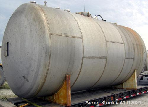 Used Clawson Tank Company Pressure Tank, 12,000 Gallon, 304L Stainless Steel, Horizontal.  125-1/2" diameter x 222" straight side, dished heads. Internal rated 20 psi at 100 deg F, and -20 deg F at 2...