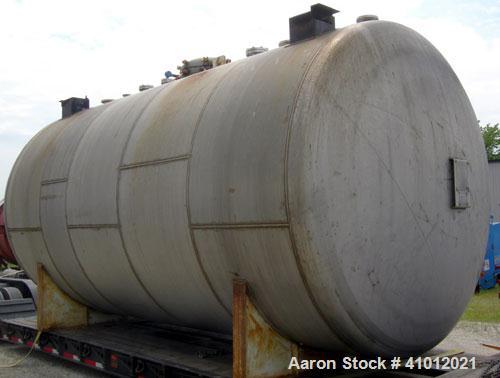 Used Clawson Tank Company Pressure Tank, 12,000 Gallon, 304L Stainless Steel, Horizontal.  125-1/2" diameter x 222" straight side, dished heads. Internal rated 20 psi at 100 deg F, and -20 deg F at 2...