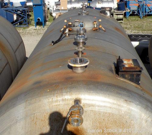 Used Clawson Tank Company Pressure Tank, 12,000 Gallon, 304L Stainless Steel, Horizontal.  125-1/2" diameter x 222" straight side, dished heads. Internal rated 20 psi at 100 deg F, and -20 deg F at 2...