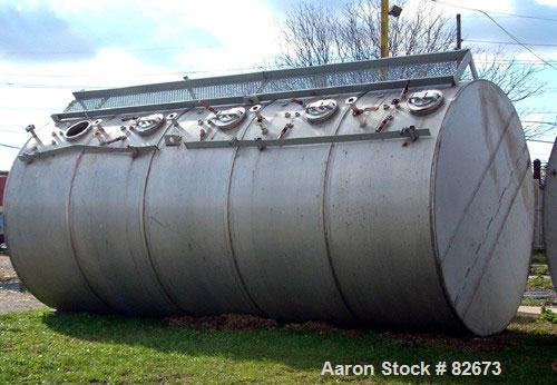 Used Clawson Tank 5 Compartment Horizontal Tank, 15,000 total gallons, 3,000 gallons each compartment, 304 stainless steel. Approximate 126" diameter x 280" long. Flat ends. Internal tested 3 to 5 ps...