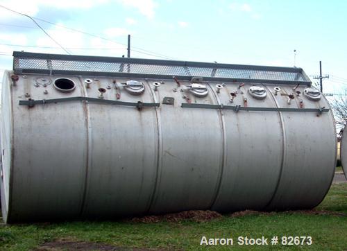Used Clawson Tank 5 Compartment Horizontal Tank, 15,000 total gallons, 3,000 gallons each compartment, 304 stainless steel. Approximate 126" diameter x 280" long. Flat ends. Internal tested 3 to 5 ps...