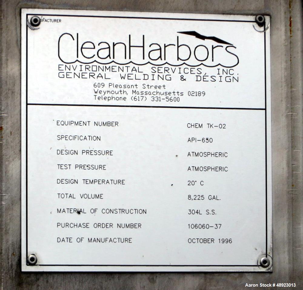 Used Tank, Clean Harbor, Approximately 8,225 Gallon.