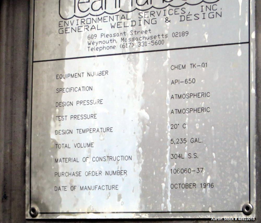 Used Tank, Clean Harbor, Approximately 5,235 Gallon.