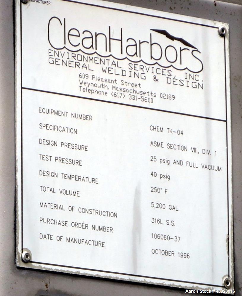 Used Tank, Clean Harbor, Approximately 5,200 Gallon.