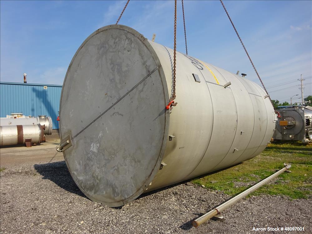 Used Degussa Tank, 15,000 Gallon, 304L Stainless Steel, Vertical.