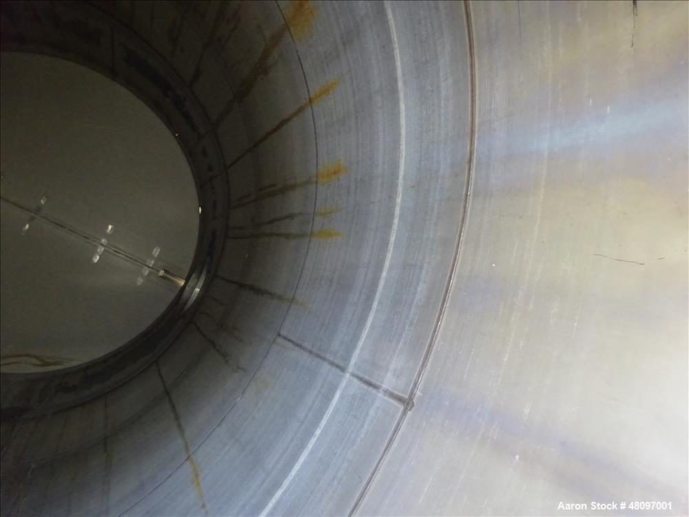 Used Degussa Tank, 15,000 Gallon, 304L Stainless Steel, Vertical.