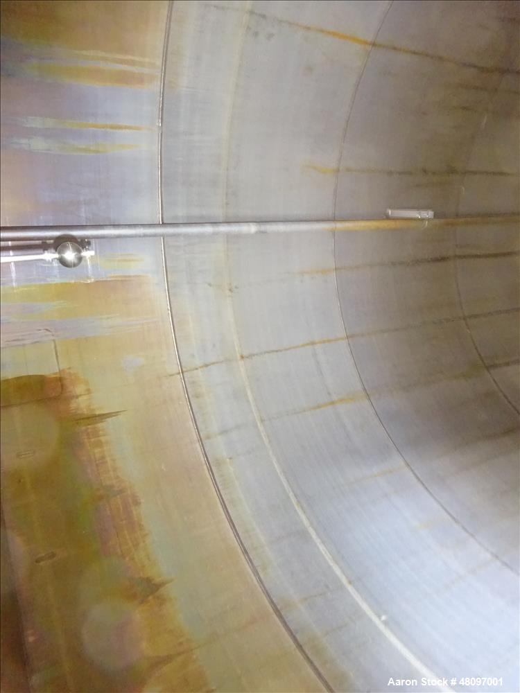Used Degussa Tank, 15,000 Gallon, 304L Stainless Steel, Vertical.