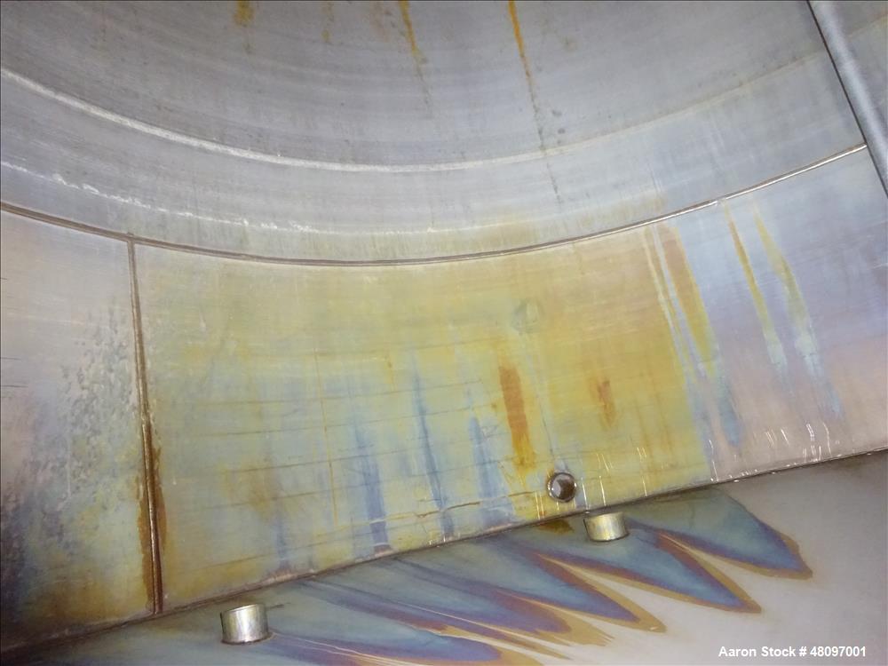 Used Degussa Tank, 15,000 Gallon, 304L Stainless Steel, Vertical.