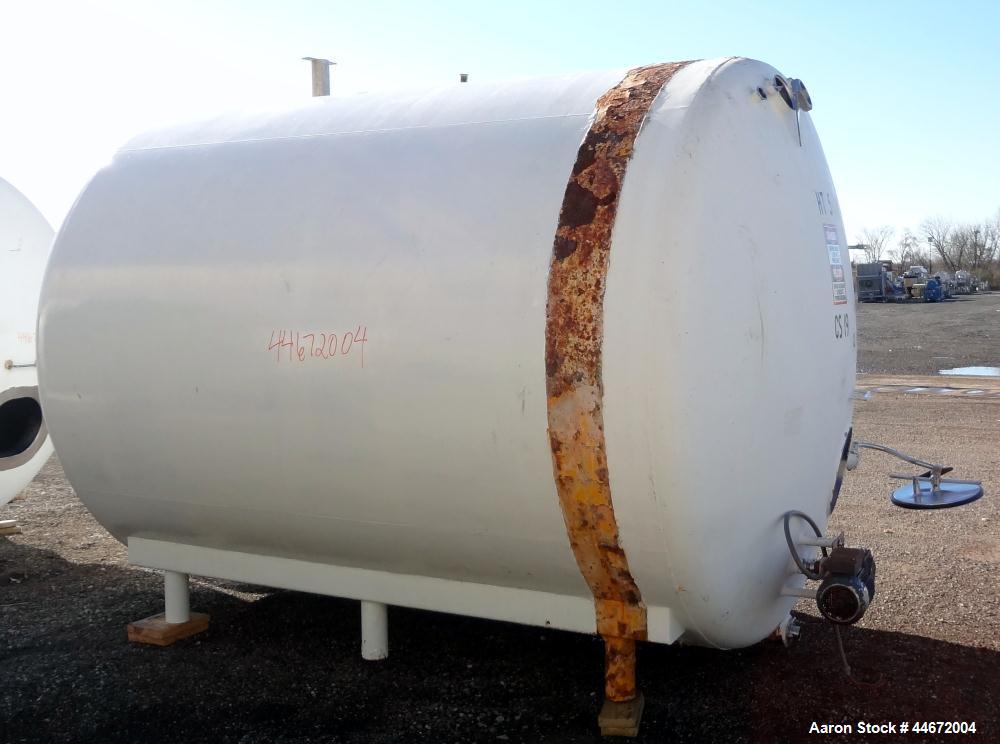 Used Creamery Package Storage Tank, 5000 Gallon, 304 Stainless Steel, Horizontal. Approximate 108" diameter x 116" straight side, dished heads. Insulated with carbon steel sheathing. Approximate 48" ...