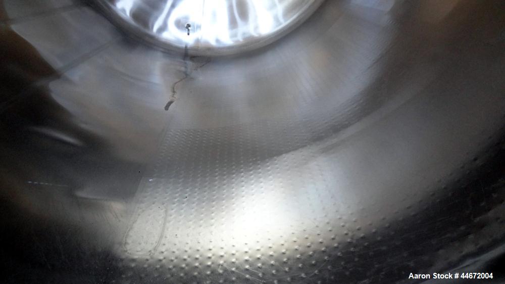 Used Creamery Package Storage Tank, 5000 Gallon, 304 Stainless Steel, Horizontal. Approximate 108" diameter x 116" straight side, dished heads. Insulated with carbon steel sheathing. Approximate 48" ...