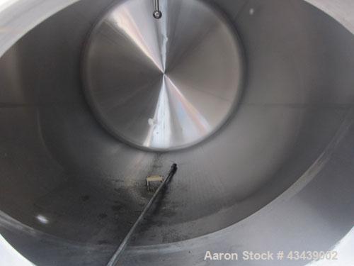 Used Crepaco Storage Tank, 5000 Gallon, 316 Stainless Steel, Horizontal. 96” Diameter x 144” straight side, dished heads. (1) Section approximate 48” wide x 103” long of bottom dimple jacket, no rati...
