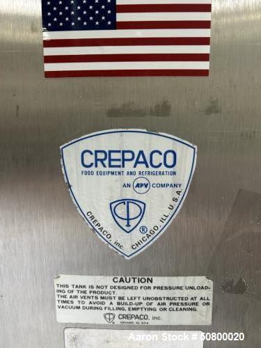 Crepaco 10,000 Gallon Single Wall Vertical Storage Tank.