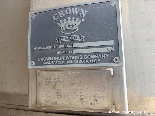 Unused Crown Iron Works 12,700 Gallon 316L Stainless Steel Vertical Process Vessel – ASME 15 PSI/Full Vacuum