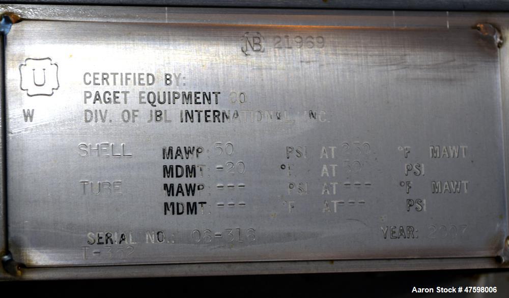 Unused- Crown Iron Works Pressure Tank, 5,818 Gallon, 316L Stainless Steel, Vert