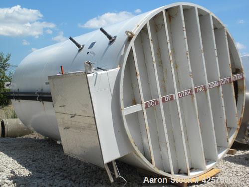 Used DCI Silo Storage Tank, 44,000 Liter, 11,627 Gallon, 1,553 Cubic Feet, 304 Stainless Steel, Vertical. 120" Diameter x 240" straight side, dished top, sloped bottom. Approximate 24'6" overall heig...