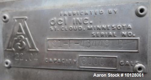 Used 6000 Gallon Jacketed Dairy Silo Manufactured by DCI