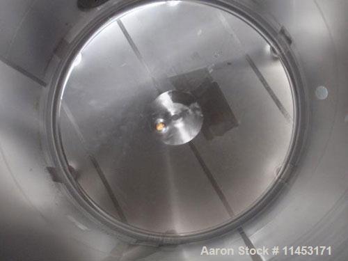 Used-10,000 Gallon DCI Storage Tank, 316L stainless steel construction, 132" inner diameter x 160" straight side, dish top a...