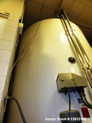 Used 10,000 Gallon Mixing Tank with Vent on Top Dish. Top and bottom electrically heated (previously used for liquid sugar).  Bottom side manway, bottom side agitator 6.25hp, Reuland motor. 11'-6" di...