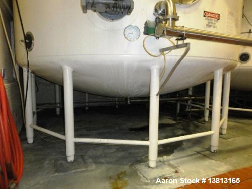 Used 10,000 Gallon Mixing Tank with Vent on Top Dish. Top and bottom electrically heated (previously used for liquid sugar).  Bottom side manway, bottom side agitator 6.25hp, Reuland motor. 11'-6" di...