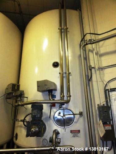 Used 10,000 DCI Gallon Mixing Tank with Vent on Top. Dish top and bottom electrically heated (previously used for liquid sugar). Bottom side manway, bottom side agitator 6.25hp Reuland motor. 11'-6" ...