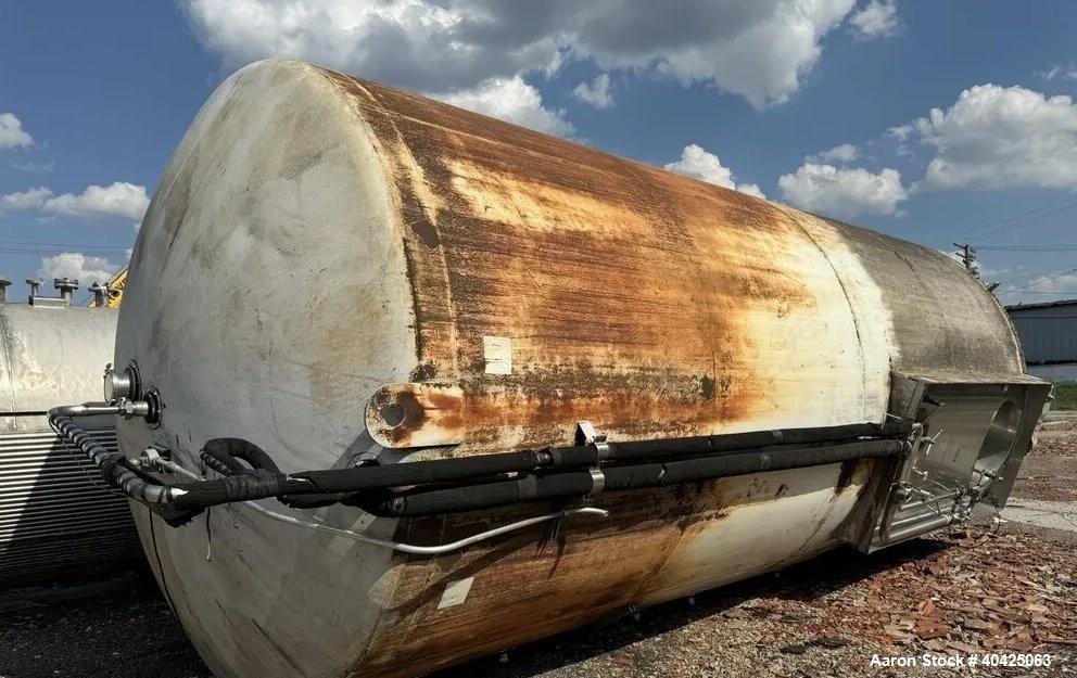 Used DCI 12,000 Gallon 304 Stainless Steel Storage Tank | Jacketed | Cone Bottom | Skirt Mounted | Built 1997