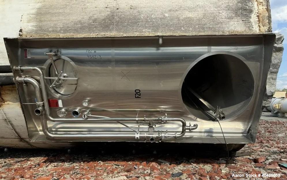 Used DCI 12,000 Gallon 304 Stainless Steel Storage Tank | Jacketed | Cone Bottom | Skirt Mounted | Built 1997