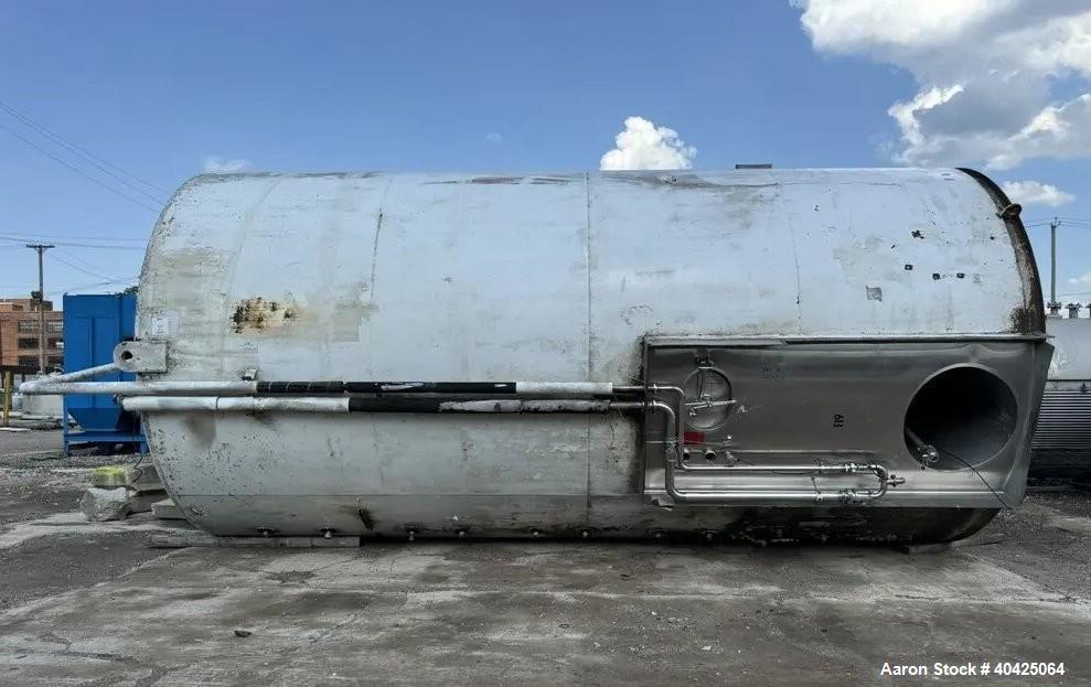 Used DCI 15,000 Gallon 304 Stainless Steel Storage Tank | Jacketed | Cone Bottom | Skirt Mounted | Built 1995