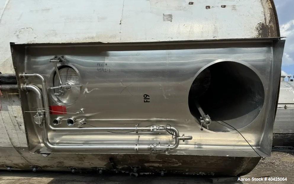 Used DCI 15,000 Gallon 304 Stainless Steel Storage Tank | Jacketed | Cone Bottom | Skirt Mounted | Built 1995
