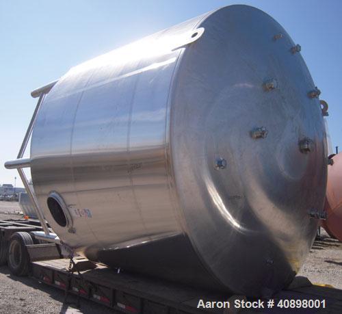 Used DCI Pressure Tank, 11,500 Gallon, 316L Electro-Slag Re-Melt Stainless Steel, Vertical. 156" diameter x 108" straight side, dished top and bottom. 220 grit finished internal rated 30/-5 psi at 25...
