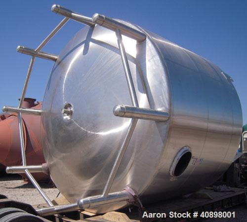 Used DCI Pressure Tank, 11,500 Gallon, 316L Electro-Slag Re-Melt Stainless Steel, Vertical. 156" diameter x 108" straight side, dished top and bottom. 220 grit finished internal rated 30/-5 psi at 25...