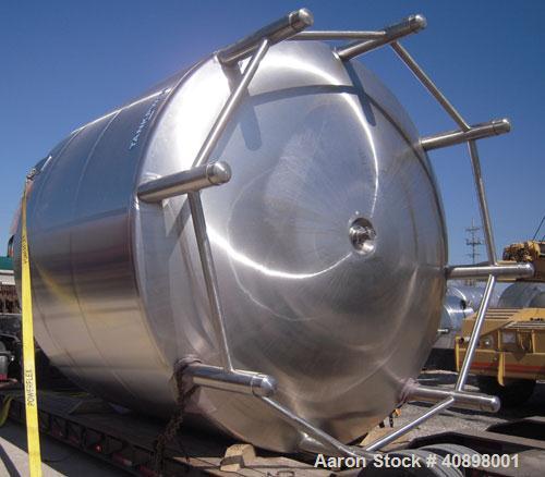 Used DCI Pressure Tank, 11,500 Gallon, 316L Electro-Slag Re-Melt Stainless Steel, Vertical. 156" diameter x 108" straight side, dished top and bottom. 220 grit finished internal rated 30/-5 psi at 25...