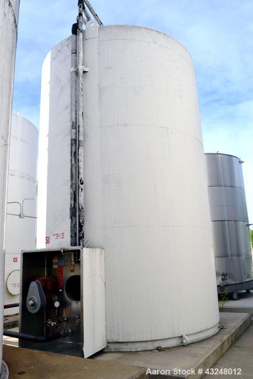Used DCI Jacketed Silo, 2004 Cubic Feet (15,000 Gallon), 304 Stainless Steel. 144" Diameter x 18' straight side. Dished top, sloped bottom. Insulated with carbon steel sheathing. 30" Tall section of ...