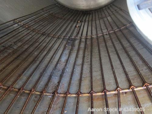 Used DCI Storage Tank, 7,500 Gallon, 304 Stainless Steel, Horizontal. 120” Diameter x 154” straight side, dished ends. Internal rated 15 psi at 100 degrees F, 30 square feet of bottom side wall dimpl...