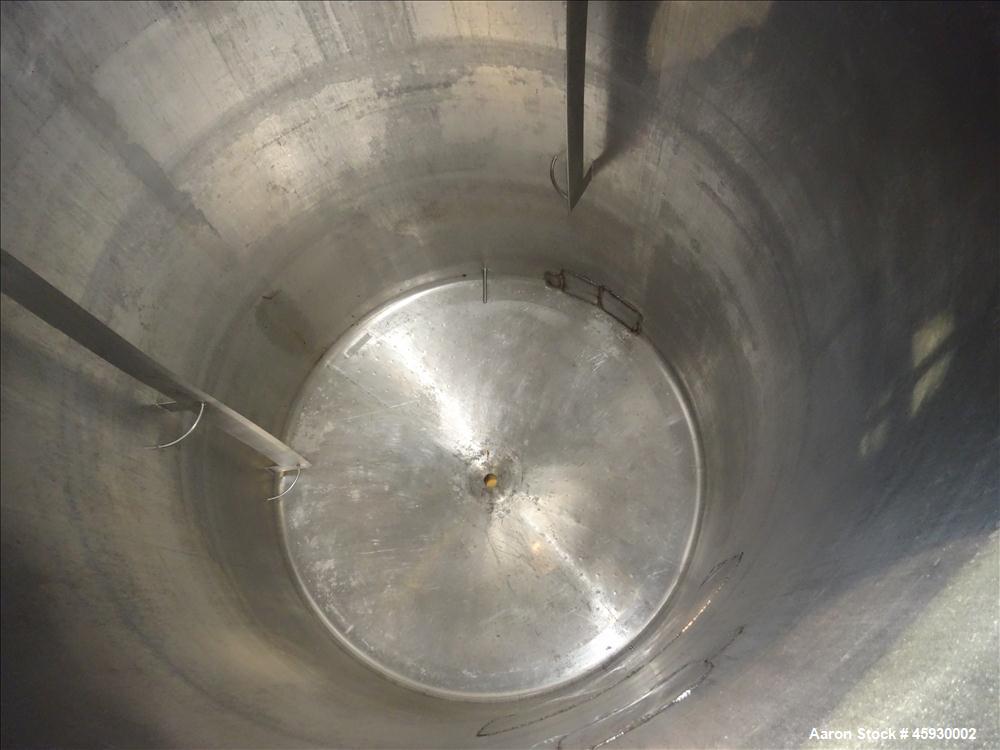 Used DCI 3,000 Gallon, Dimple Jacketed Tank, 304 Stainless steel, Vertical. Approximate 80" diameter x 139" straight side. Dimple jacketed 60 psi at 308 degrees F. Jacket volume 24 gallons. Dished to...