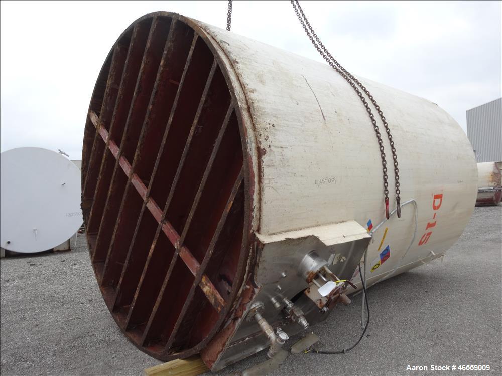 Used DCI Tank, 10,000 Gallon, 304 Stainless Steel, Vertical. Approximately 132" diameter x 196" straight side. Dished Top, Sloped Bottom. Insulated. Openings top (2) 3", Side bottom manway 20" x 16" ...