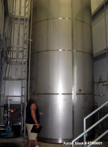 Used DCI Food Grade Silo, 10,000 Gallon, 304 Stainless Steel, Vertical.