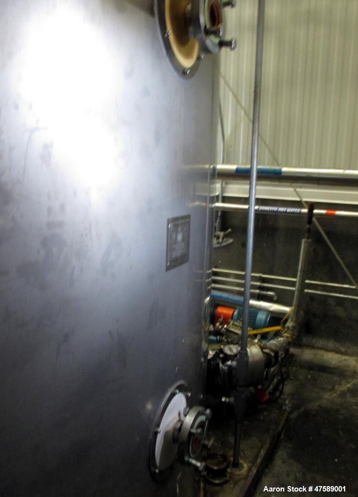 Used DCI Food Grade Silo, 10,000 Gallon, 304 Stainless Steel, Vertical.