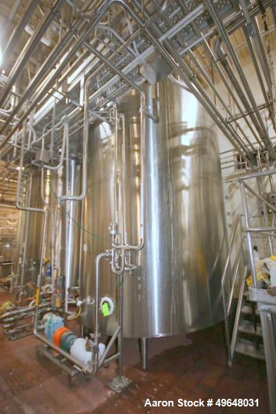 Used- DCI 7,500 Gallon Jacketed Mix Tank, 316L Stainless Steel