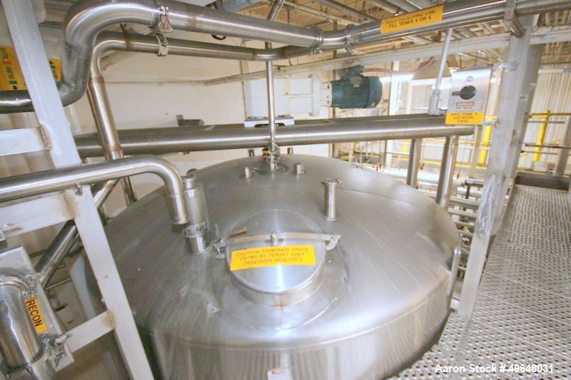 Used DCI 7,500 Gallon Jacketed Mix Tank, 316L Stainless Steel