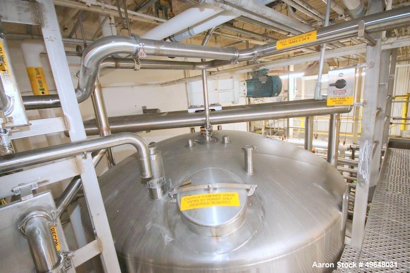 Used DCI 7,500 Gallon Jacketed Mix Tank, 316L Stainless Steel