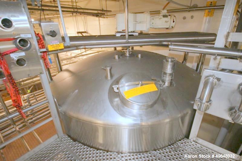 Used DCI 7,500 Gallon Jacketed Mix Tank, 316L Stainless Steel