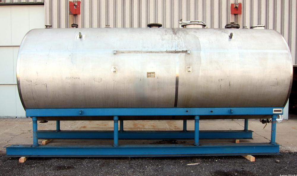 Used Dairy Craft Tank, 5000 Gallon, 316 Stainless Steel, Horizontal. Approximately 84” diameter x 209” straight side, dished heads. UL Rated for above ground flammable storage, UL #123061. Top mounte...