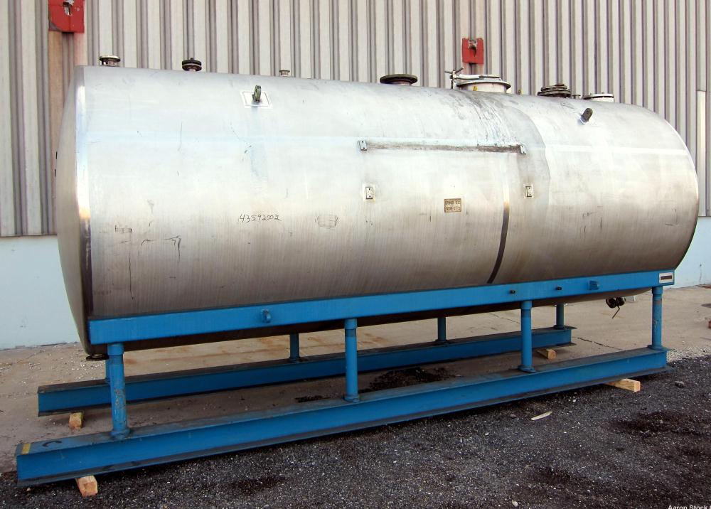 Used Dairy Craft Tank, 5000 Gallon, 316 Stainless Steel, Horizontal. Approximately 84” diameter x 209” straight side, dished heads. UL Rated for above ground flammable storage, UL #123061. Top mounte...